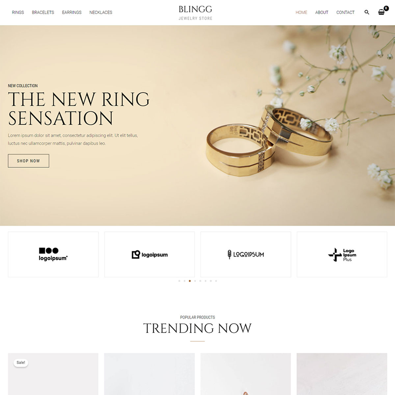 網站設計版型-blingg-jewellery