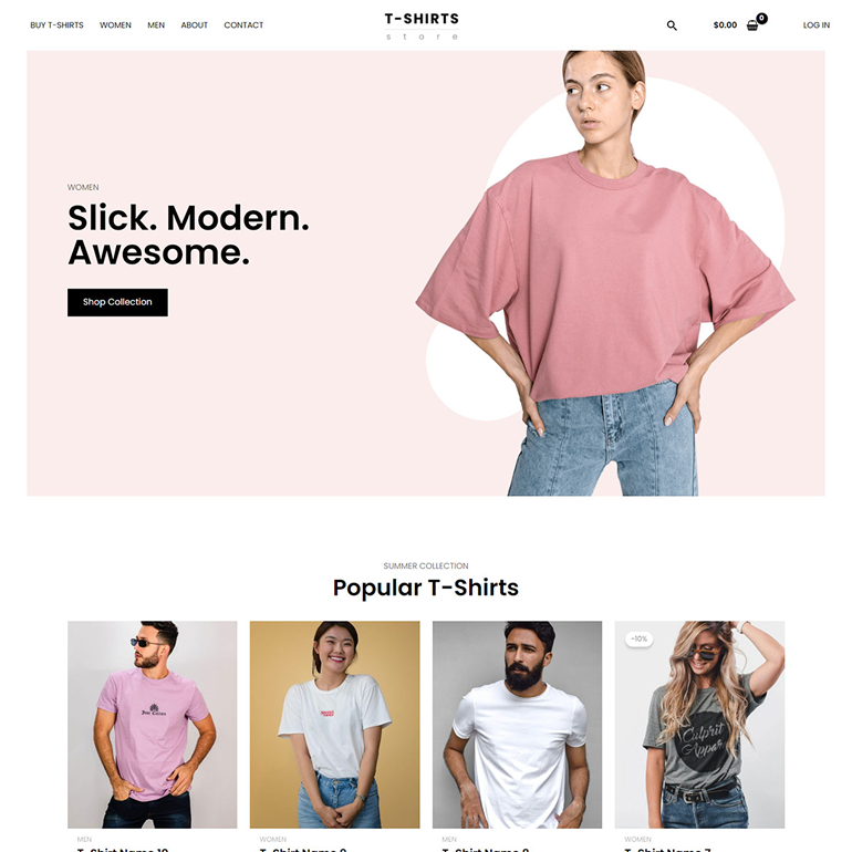 網站設計版型-shirts-store