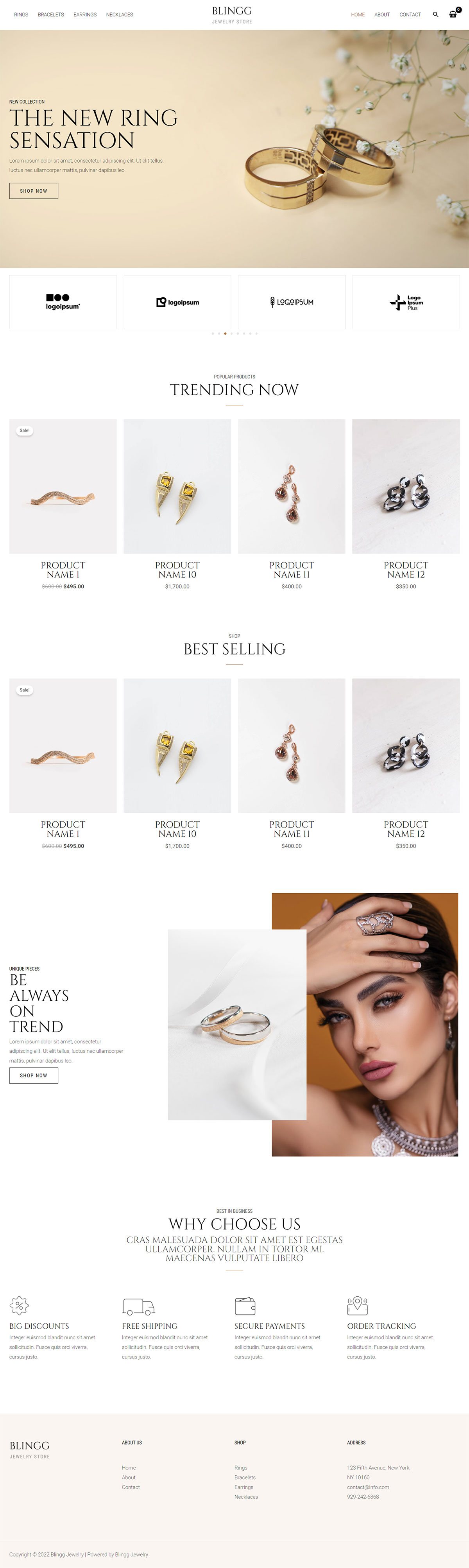 網站設計版型-blingg-jewellery