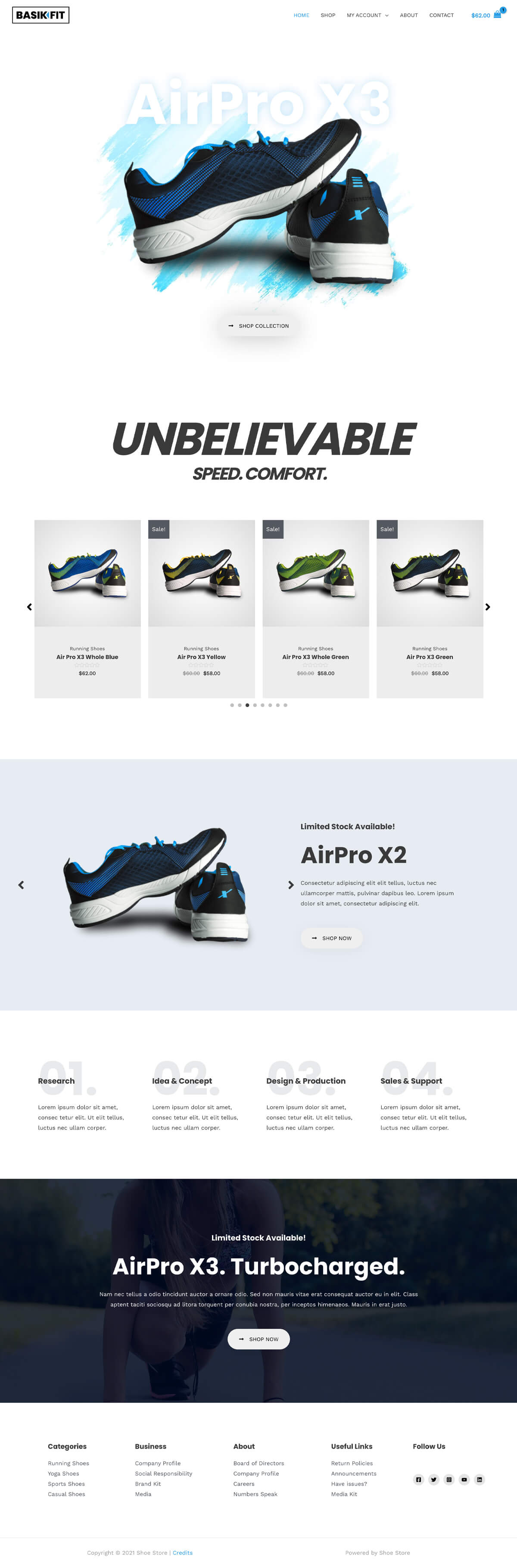 網站設計版型-shoe-store